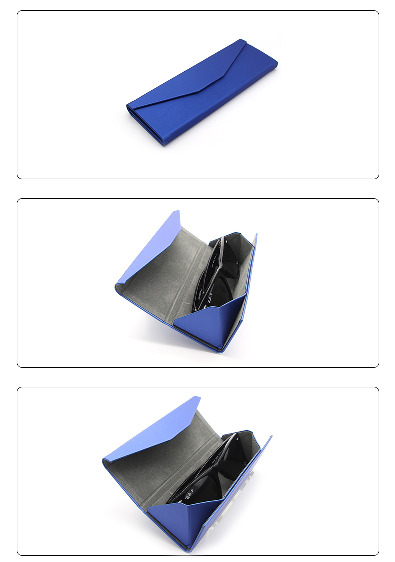 W52 Unisex zložljiva tanka torbica za očala iz umetnega usnja (6)