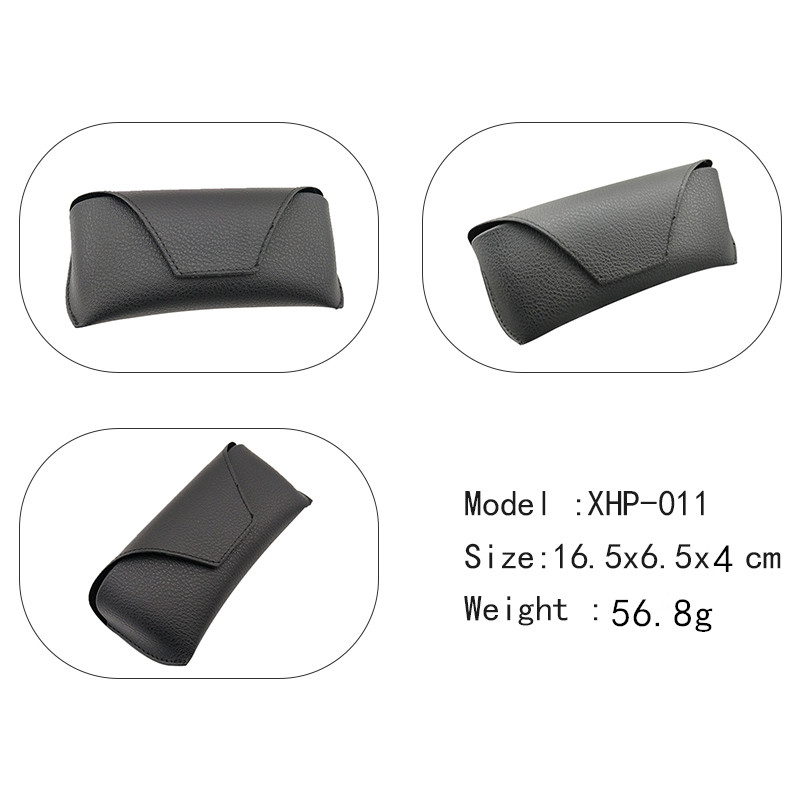 XHP-011 עור PVC שחור משקפי מעצבים מארז כיסוי משקפיים (7)