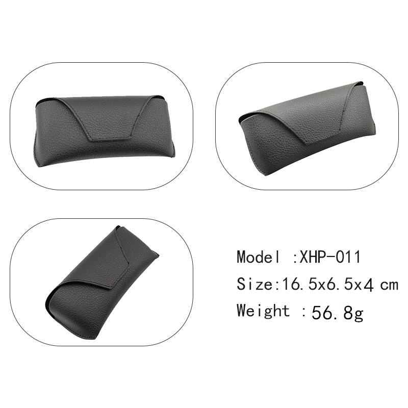 XHP-011 Capa de óculos de couro preto de couro PVC para óculos (7)