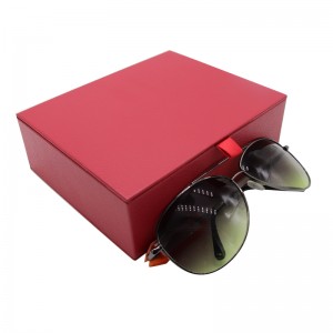 Handmade premium leather 2 eyewear case with mirror