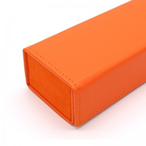 W01 Factory Customized Rectangular Handmade PU Leather Folding Glasses Case
