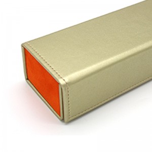 W01 Factory Customized Rectangular Handmade PU Leather Folding Glasses Case
