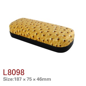 L8095-8100 Factory customized PU leather material iron eyewear case OEM/ODM hard sunglasses case