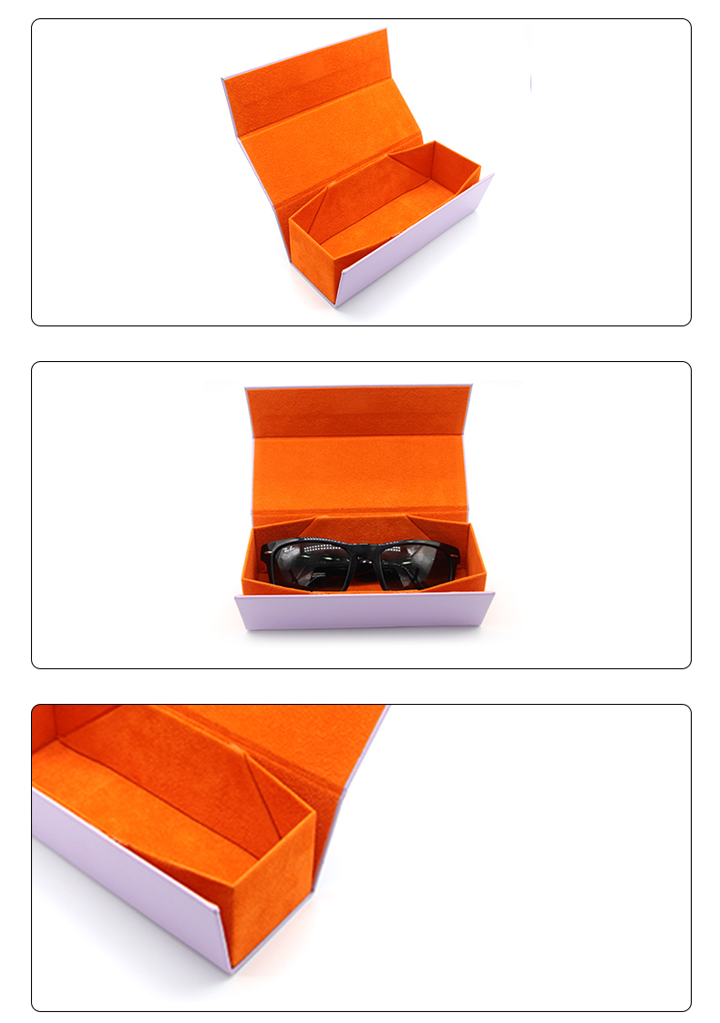 W03 Custom size color large hand folding glasses case rectangular eyewear Case (2)