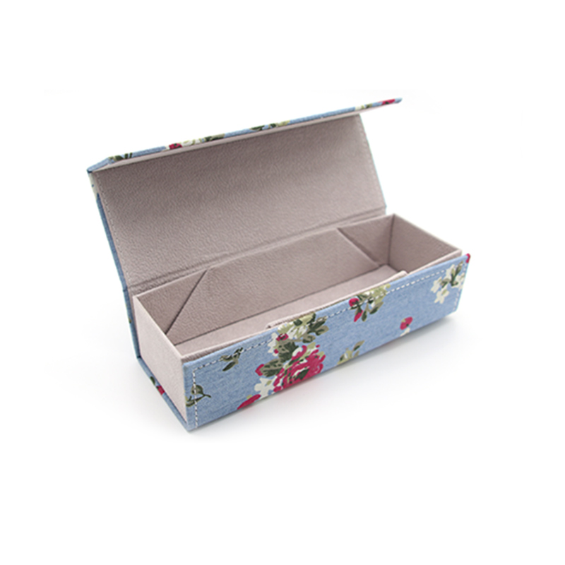 W07 Custom flower fabric handmade folding rectangular cloth glasses case – Xinghong detail pictures