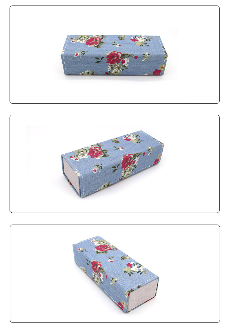 W07 Custom flower fabric handmade folding rectangular cloth glasses case (10)