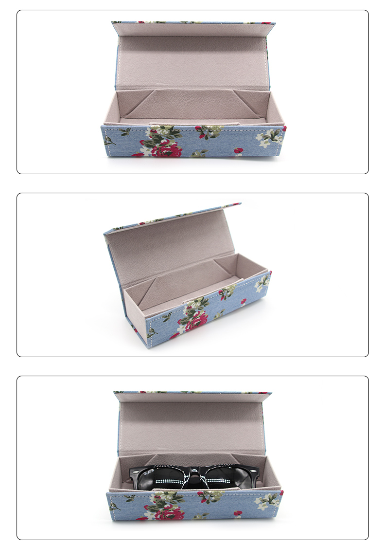 W07 Custom flower fabric handmade folding rectangular cloth glasses case (11)