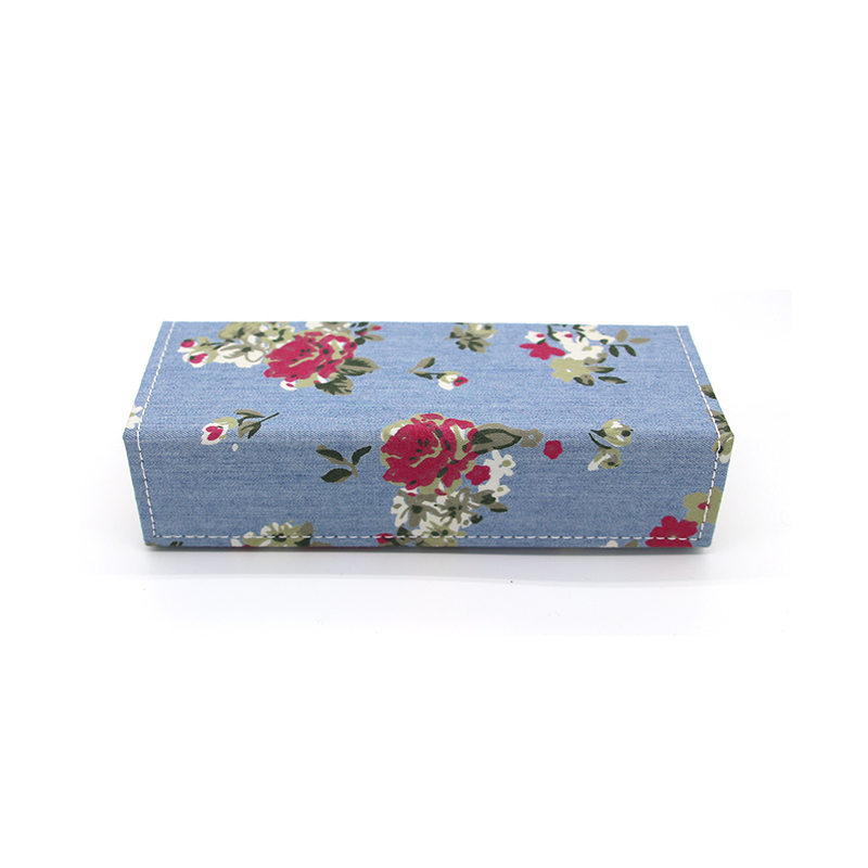 W07 Custom flower fabric handmade folding rectangular cloth glasses case (3)