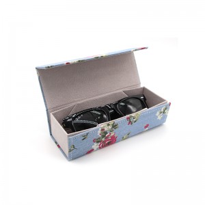 W07 Custom flower fabric handmade folding rectangular cloth glasses case
