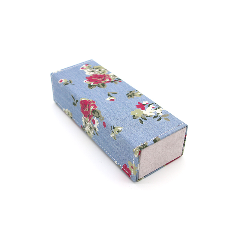 W07 Custom flower fabric handmade folding rectangular cloth glasses case – Xinghong detail pictures