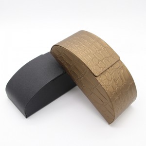 W105 Factory pu/pvc Leather Handmade iron eyewear Case sunglasses case