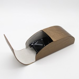 W105 Factory pu/pvc Leather Handmade iron eyewear Case sunglasses case