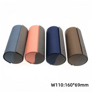 Custom 2-Slot Pu Leather Eyewear Storage Case Travel Glasses Case