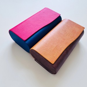 Custom 2-Slot Pu Leather Eyewear Storage Case Travel Glasses Case