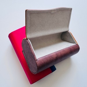 W152 2 pairs hangmade PU leather eyewear case glasses case