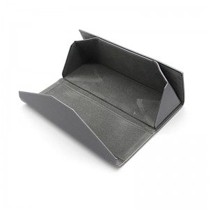 OEM Factory for Custom Logo Portable Popular Triangle Foldable Glasses Box PU Leather Sunglasses Packing Eyeglasses Case