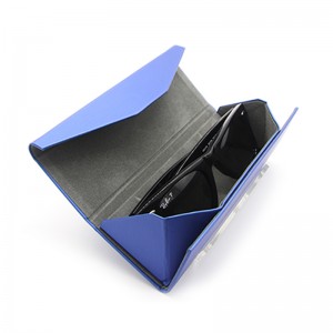 OEM Factory for Custom Logo Portable Popular Triangle Foldable Glasses Box PU Leather Sunglasses Packing Eyeglasses Case