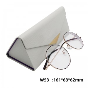 Triangular Folding Eyeglasses Case, PU Leather Foldable Eyewear Case