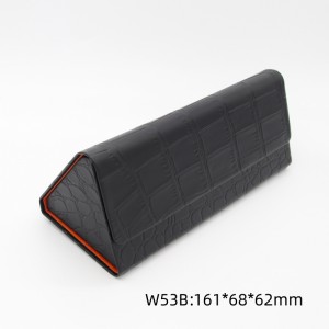 Triangular Folding Eyeglasses Case, PU Leather Foldable Eyewear Case