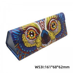 Triangular Folding Eyeglasses Case, PU Leather Foldable Eyewear Case