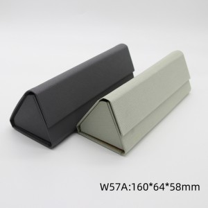 Triangular Folding Eyeglasses Case, PU Leather Foldable Eyewear Case