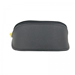 XHP-015 custom black zipper PVC leather handmade hard glasses case