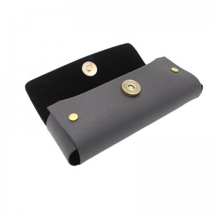 XHP-019 Chinese glasses case manufacturers custom button leather eyewear case sunglasses case