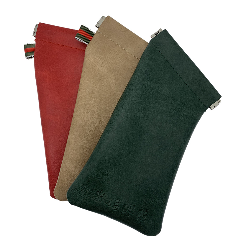 XHP-027 Soft Retro Leather Eyes Reading Glasses Bag PU Leather Pocket Glasses Pouch (3)