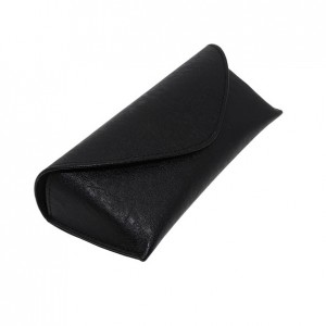 Fast delivery China custom Black Soft pu leather Handmade Glasses Case