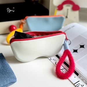 XHP-037 Factory custom silicone zip eyewear bag custom size LOGO