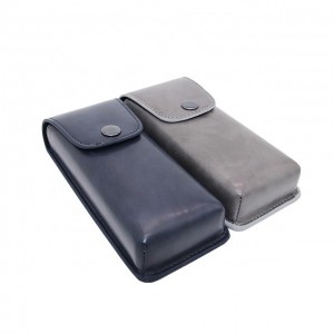 XHP-044 XHP-051 hard Leather soft Sun Glass Pouch button glasses bag Eyeglass Sleeve Case