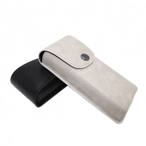 XHP-044 XHP-051 hard Leather soft Sun Glass Pouch button glasses bag Eyeglass Sleeve Case