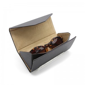 Discount Price China Portable folding Hard Eyeglass Case Fabrics leather eyeglasses Case Spectacles Box Case