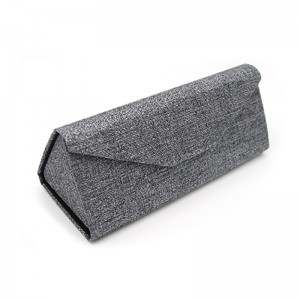 XHSG-011 Leather Triangle Sunglasses Case Eyeglasses Metal Case With Magnetic Closure Optical Glasses Case