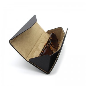 Discount Price China Portable folding Hard Eyeglass Case Fabrics leather eyeglasses Case Spectacles Box Case