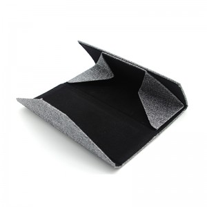 Discount Price China Portable folding Hard Eyeglass Case Fabrics leather eyeglasses Case Spectacles Box Case
