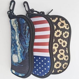 Neoprene zipper eyeglasses bag for eyewear bag organizer factory custom