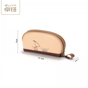 XJT-01 Handmade Leather Zipper Print Cartoon Eyewear Case sunglasses case