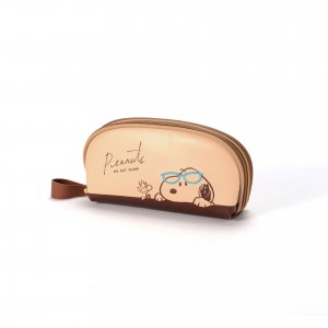 XJT-01 Handmade Leather Zipper Print Cartoon Eyewear Case sunglasses case