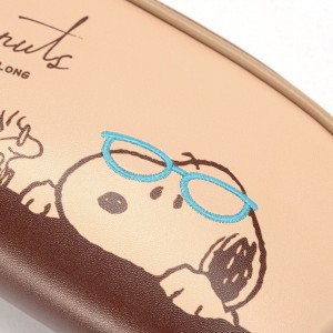 XJT-01 Handmade Leather Zipper Print Cartoon Eyewear Case sunglasses case