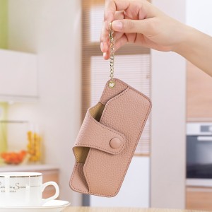 XJT-02 Portable Head Layer Cowhide Eco-friendly Eyeglasses Bag Eyewear Storage Bag