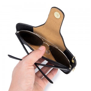 XJT-02 Portable Head Layer Cowhide Eco-friendly Eyeglasses Bag Eyewear Storage Bag