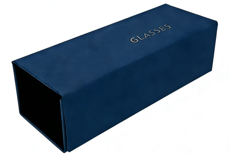 blue rectangular folding eyewear case