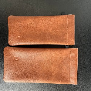 XHP-027 Factory Customized Rectangular Handmade PU Leather Folding Glasses Case
