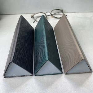 Triangle display folding eyewear case