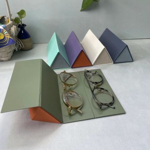 Triangle display folding eyewear case