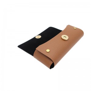 XHP-019 Chinese glasses case manufacturers custom button leather eyewear case sunglasses case