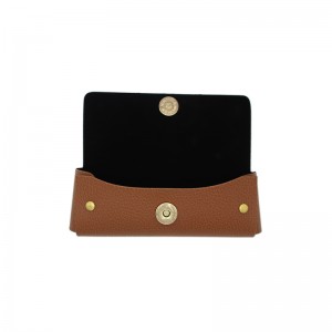 XHP-019 Chinese glasses case manufacturers custom button leather eyewear case sunglasses case