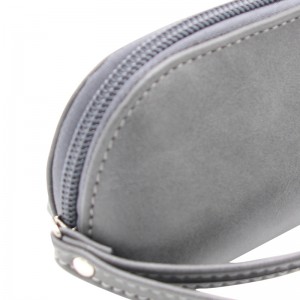 XHP-060 custom carry belt zipper sunglasses travel case soft glasses case leather eyeglass case