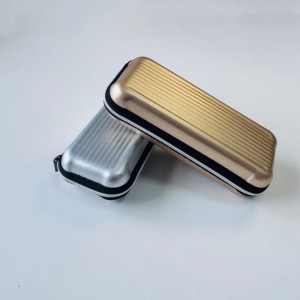 EVA zipped eyewear case Luggage-style eyewear case Metal-trimmed leather eyewear case